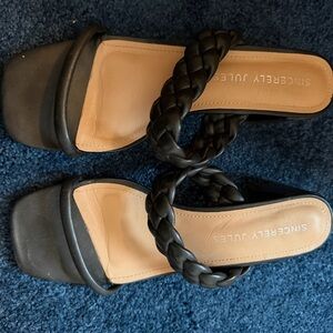 Sincerly Jules Black Braided Women's Heels